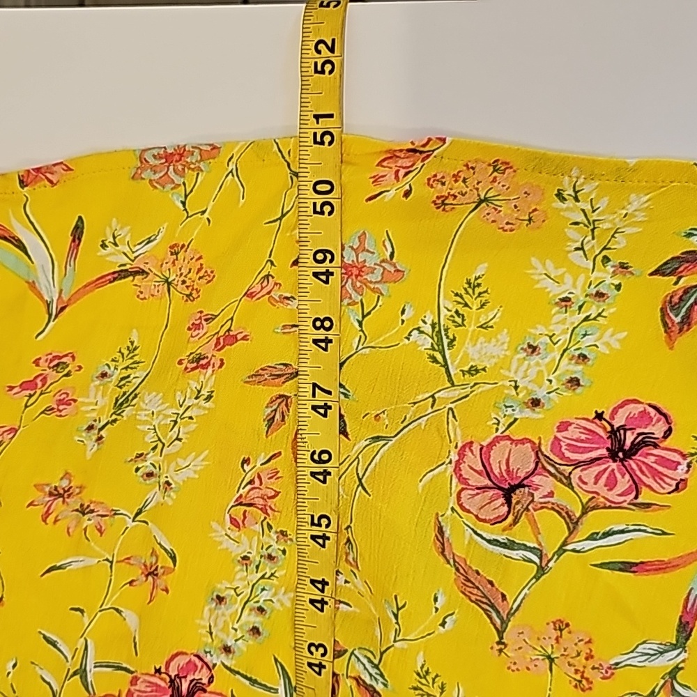 Sofia Womens Yellow Maxi Dress  Floral Short Sleeve Ruffle Size S - Picture 11 of 12